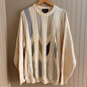Vintage Tosani Canada 100% Cotton 90s Cream Colour Sweater Men’s XL